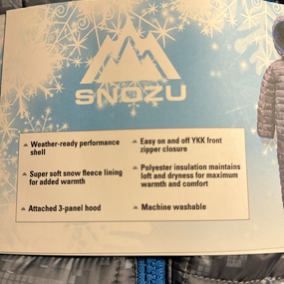 Snozu Infant One Piece Snowsuit Blue and Gray 18 Months - Picture 7 of 8